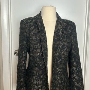 Zanella Black and Gold Patterned Blazer